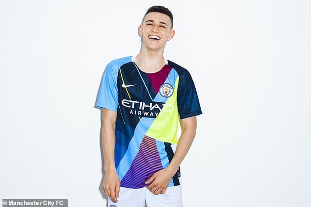 Man City Release New Mash-Up Kit With NINE Old Shirts 18 Man City New Mash-Up Kit