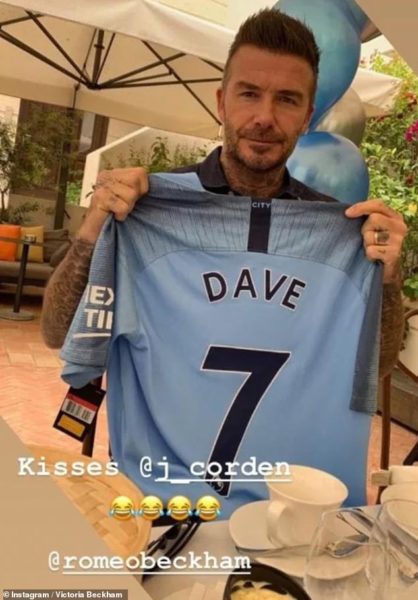 David Beckham Pose Man City Shirt