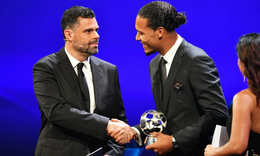 Virgil van Dijk wins Champions League Defender of the Season Virgil van Dijk wins Champions League Defender of the Season