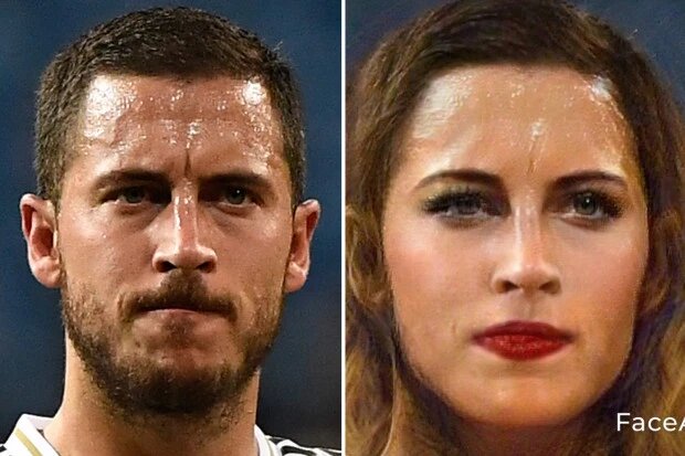 See How Ronaldo, Messi, Mbappe, Mourinho, Others Look As Women Via FaceApp 12 EDEN HAZARD
