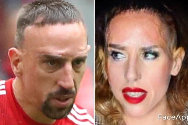 See How Ronaldo, Messi, Mbappe, Mourinho, Others Look As Women Via FaceApp 15 FRANCK RIBERY