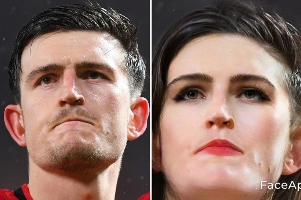 See How Ronaldo, Messi, Mbappe, Mourinho, Others Look As Women Via FaceApp 8 HARRY MAGUIRE