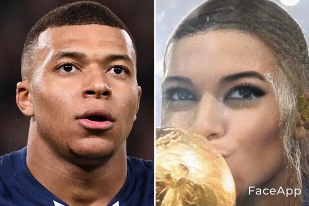 See How Ronaldo, Messi, Mbappe, Mourinho, Others Look As Women Via FaceApp 14 KYLIAN MBAPPE