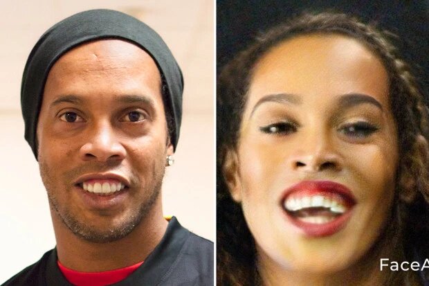 See How Ronaldo, Messi, Mbappe, Mourinho, Others Look As Women Via FaceApp 16 RONALDINHO