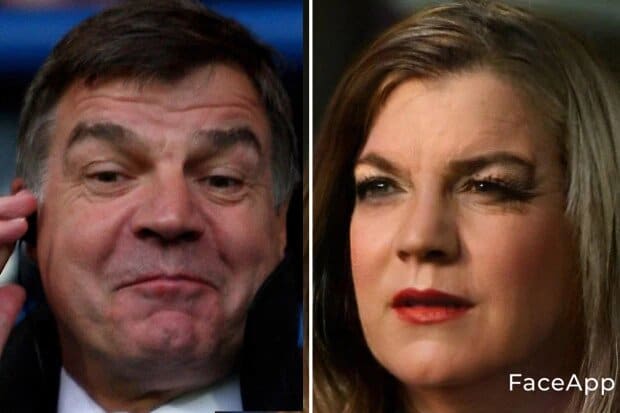 See How Ronaldo, Messi, Mbappe, Mourinho, Others Look As Women Via FaceApp 18 SAM ALLARDYCE