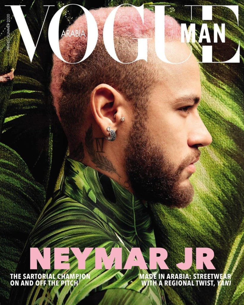Neymar UNVEILS New Pink Hair Look On Front Cover Of Vogue 1 neymar New Pink Hair Look Vogue