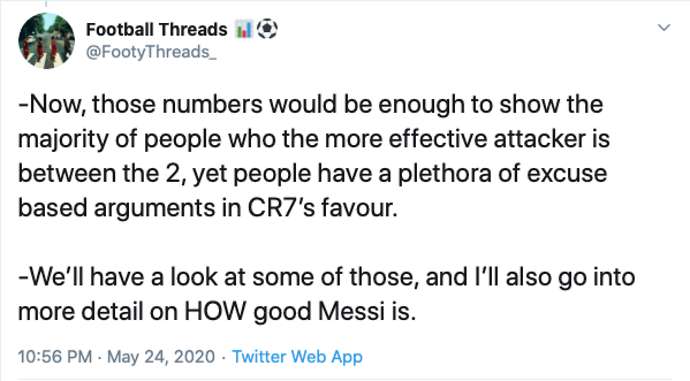 In-Depth Twitter Thread Ends Lionel Messi Vs Cristiano Ronaldo Debate Once And For All 61 Lionel Messi Vs Cristiano Ronaldo Ended With In Depth Twitter Thread Once And For All7