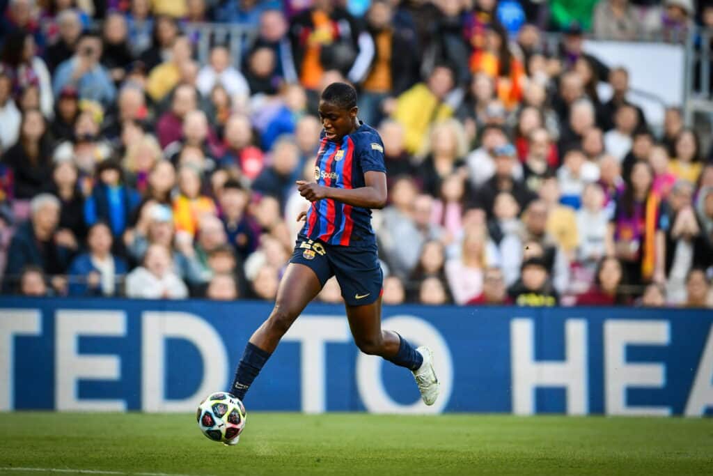 Super Falcons legend Asisat Oshoala pushes forward for Barcelona
