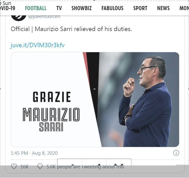 Juventus Lineup Ex-Spurs Boss Pochettino To Replace Sacked Sarri 1 Pochettino To Replace Sacked Sarri