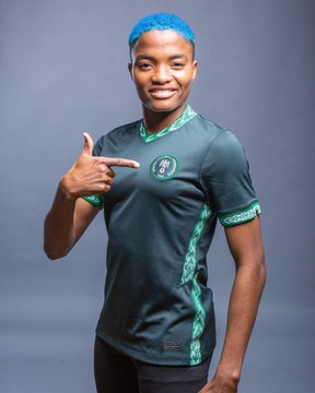Photos: Troost-Ekong, Ajibade Model Nigeria's New Nike Home And Away Strip 4 Rasheedat Ajibade Model Nigeria's New Nike Home And Away Strip