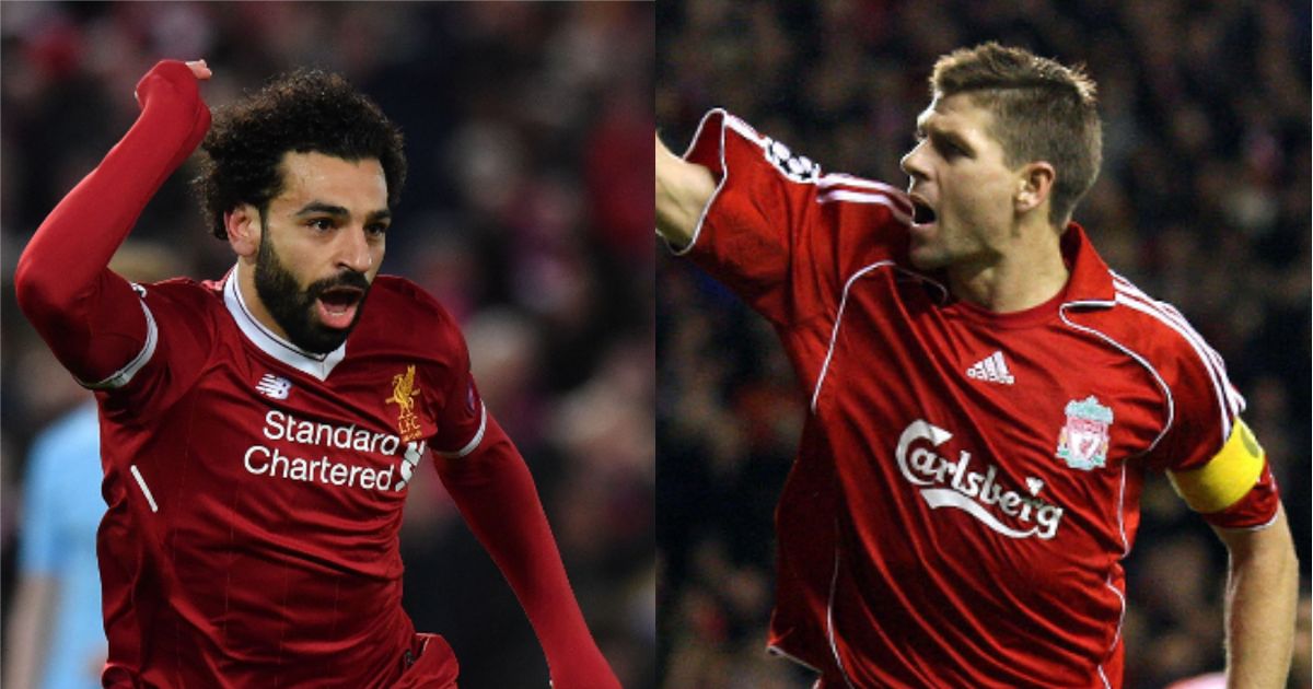 Gerrard Reacts To Salah Equaling His Champions League Goal Record Gerrard Reacts To Salah Equaling His Champions League Goal Record