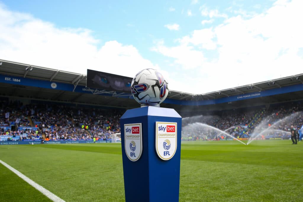 The EFL match ball on a plinth