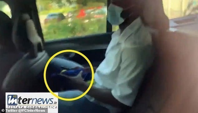 Lukaku Holding Chelsea Kit In Car 