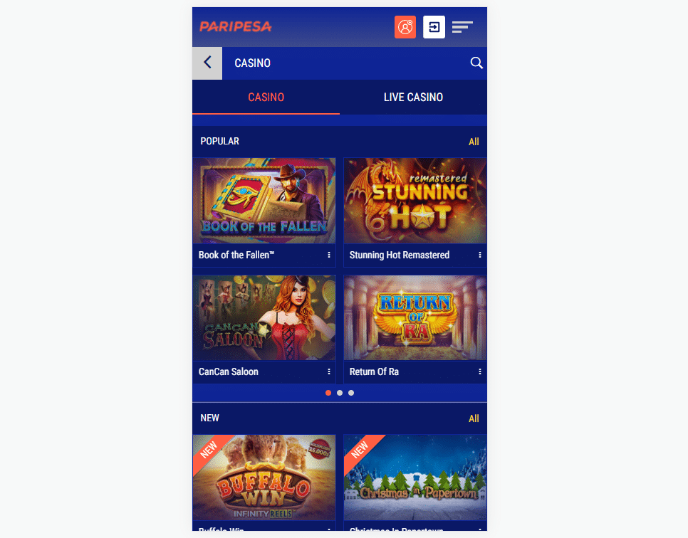 Paripesa App Casino