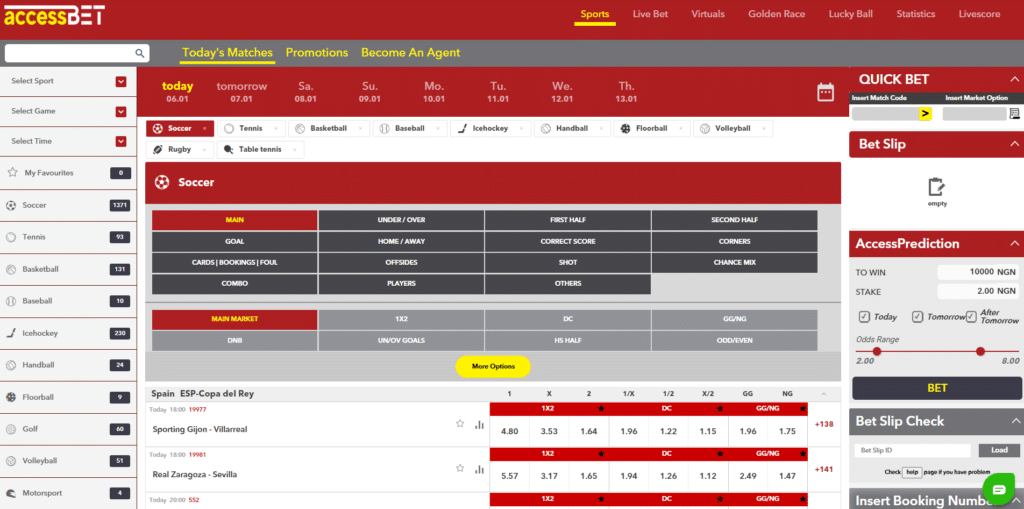 accessbet nigeria odds