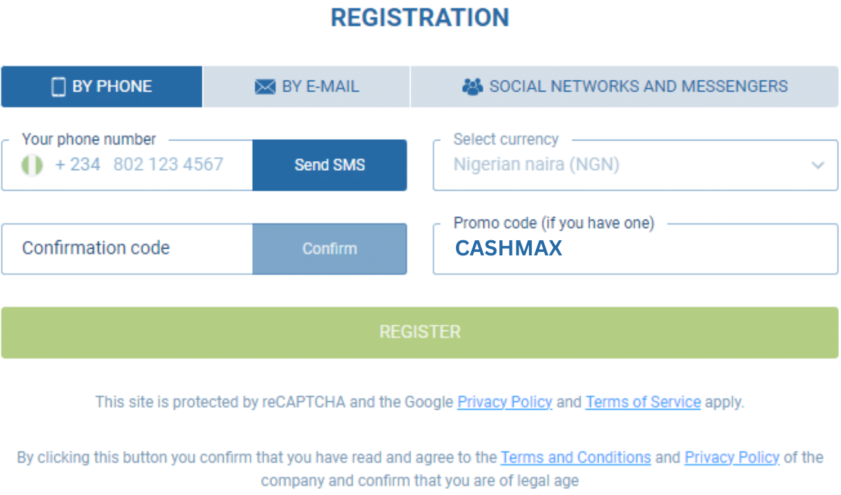 1xbet Registration in Nigeria 2026 Guide