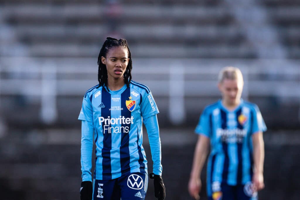 Banyana Banyana's Linda Motlhalo in action for her club