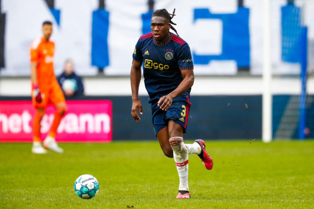 Calvin Bassey on the ball for Ajax