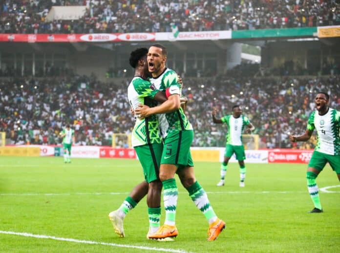 Super Eagles' William Troost-Ekong celebrates a goal Greek side PAOK to welcome Super Eagles’ and Black Stars’ defenders