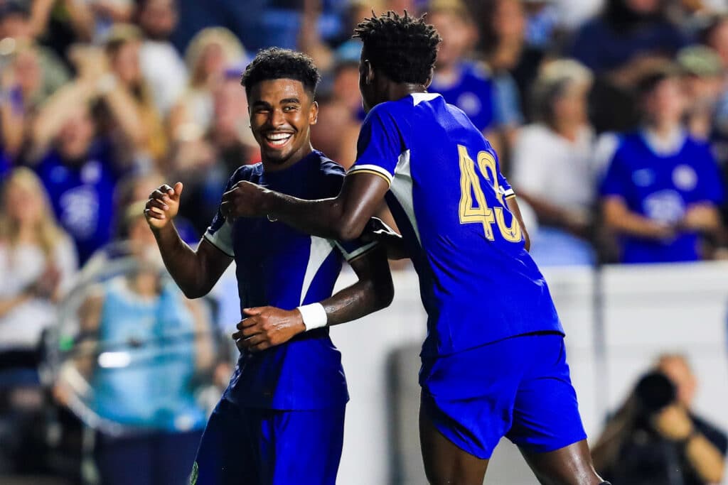 Nicolas Jackson with Ian Maatsen