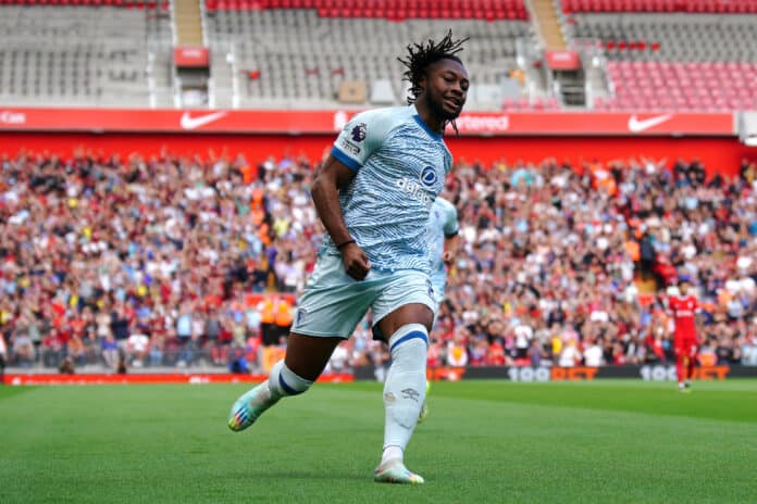 Antoine Semenyo celebrates scoring against Liverpool Antoine Semenyo – Parents, salary, net worth, market value