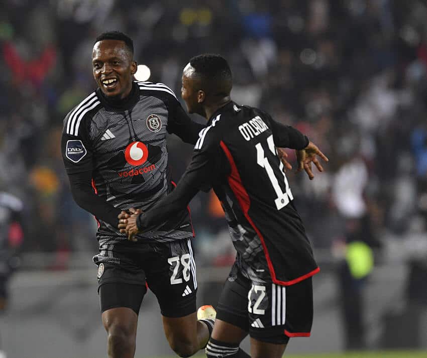 Orlando Pirates players celebrate goal