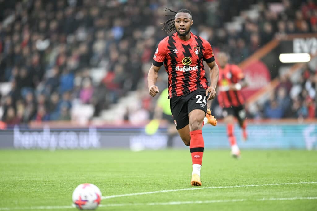 Antoine Semenyo - Parents, salary, net worth, market value 1 Antoine Semenyo in action for PL outfit Bournemouth
