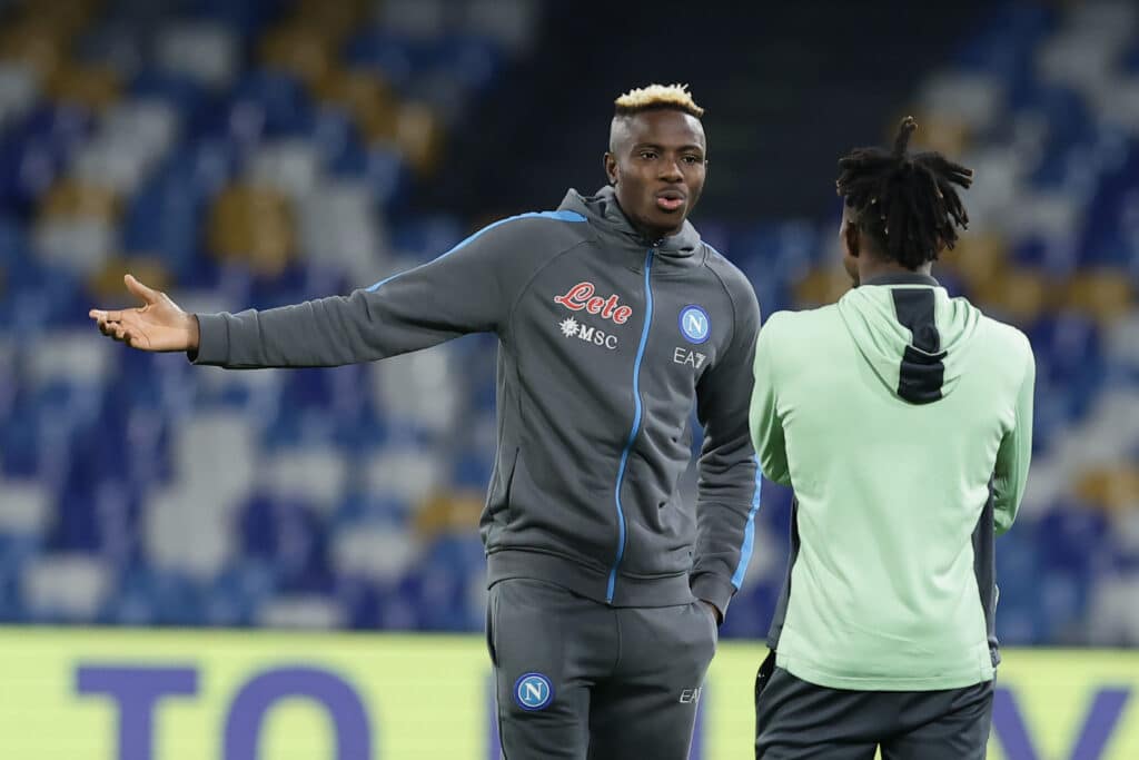 Super Eagles' BFFs - Okocha, Osimhen's best friends in football 2 Super Eagles star striker Victor Osimhen with a teammate