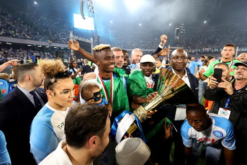 Victor Osimhen's wife: Fun facts you didn't know about Super Eagle's partner 3 Victor Osimhen celebrating the Serie A with his girlfriend