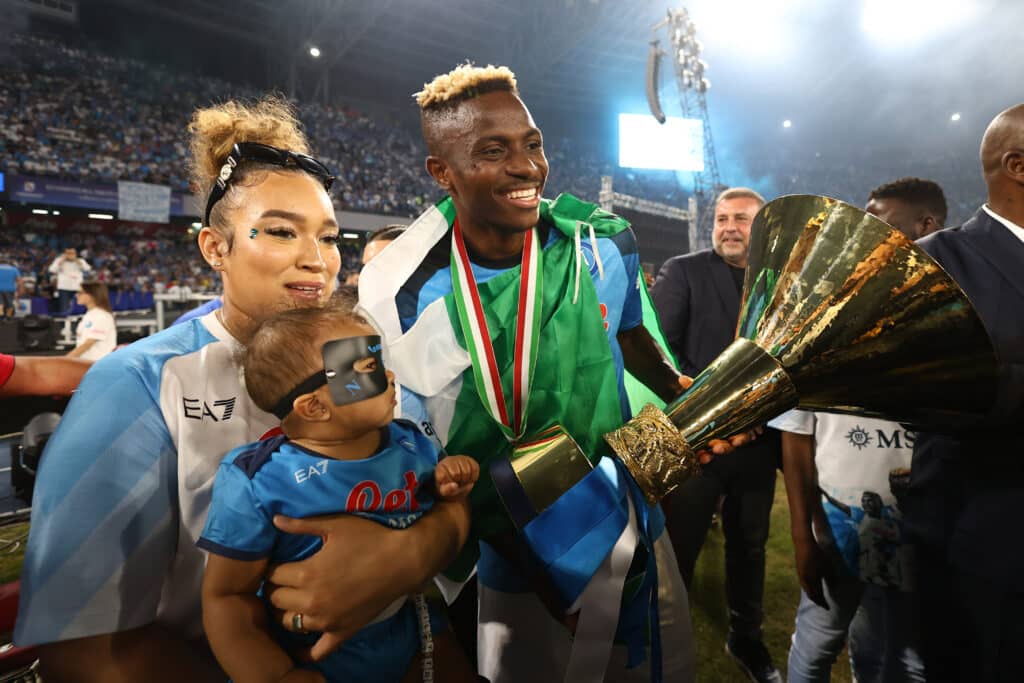 Victor Osimhen's wife: Fun facts you didn't know about Super Eagle's partner 1 Victor Osimhen with his girlfriend and daughter