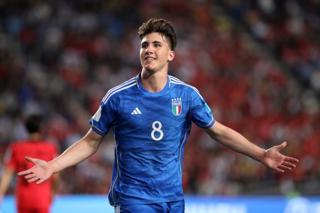 Cesare Casadei with Italy's junior team