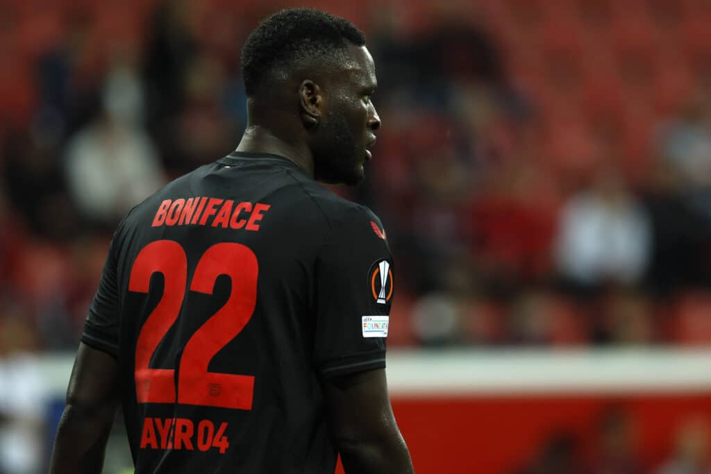 One goal behind Harry Kane! Victor Boniface on fire in Germany 3 Victor Boniface (Bayer 04 Leverkusen) looks on during the UEFA Europa League Group stage