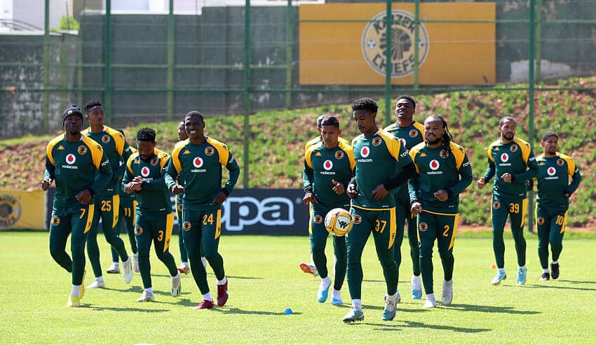 Kaizer Chiefs players warming up
