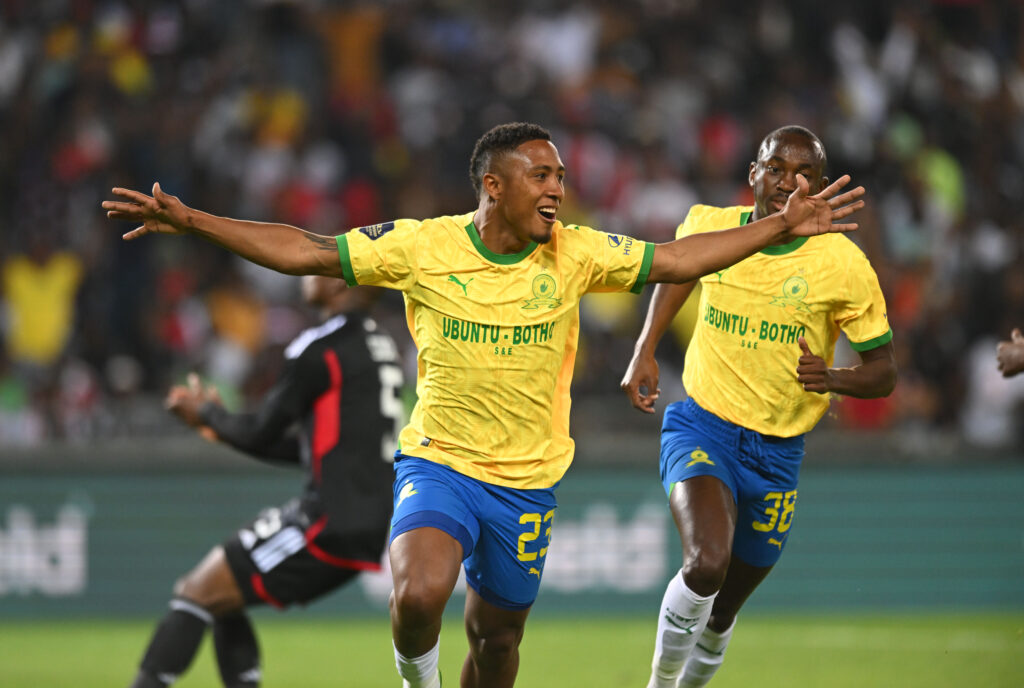 Lucas Ribeiro Costa of Mamelodi Sundowns celebrates goal 
