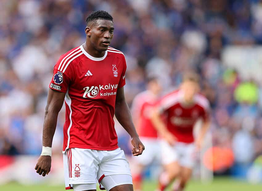 Taiwo Awoniyi in action for Nottingham Forest