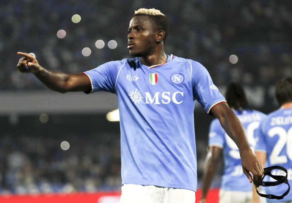 Victor Osimhenâs longest goal droughts: Nigeria striker's struggles explored 4 Osimhen points to the crowd for SSC Napoli