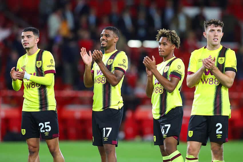 Lyle Foster with his Burnley teammates