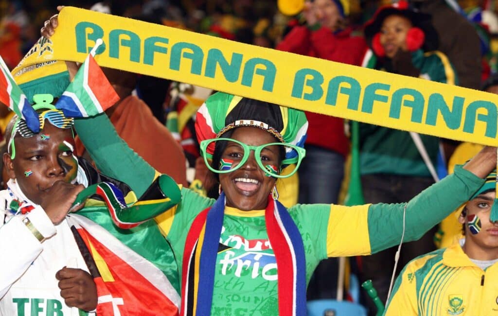 Bafana Bafana fans cheering on the team