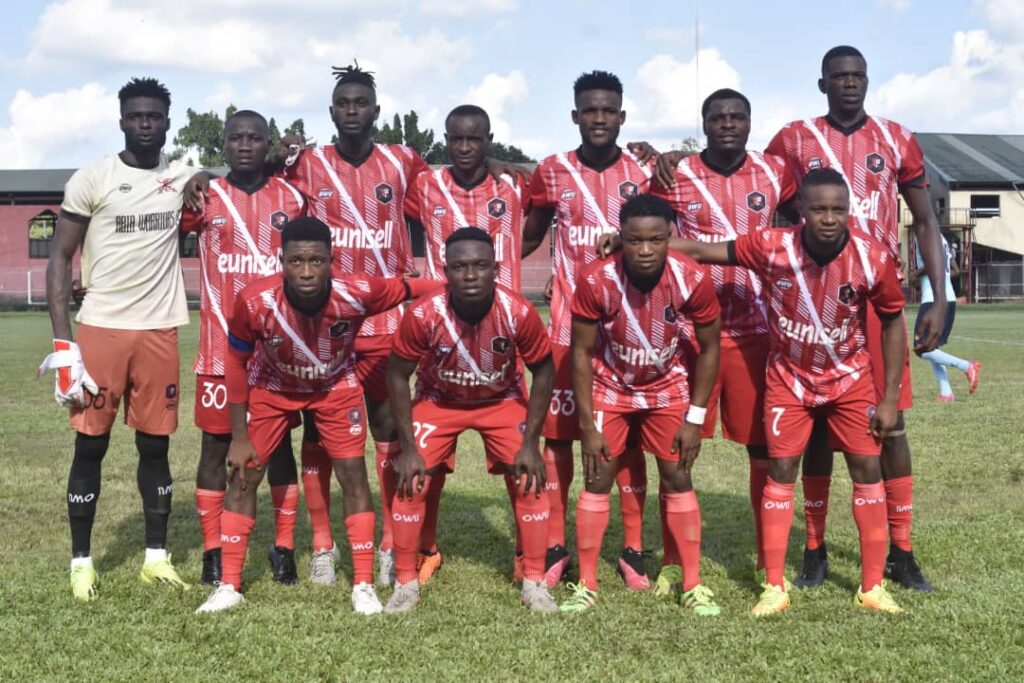Abia Warriors team photo before their clash with Niger Tornado
