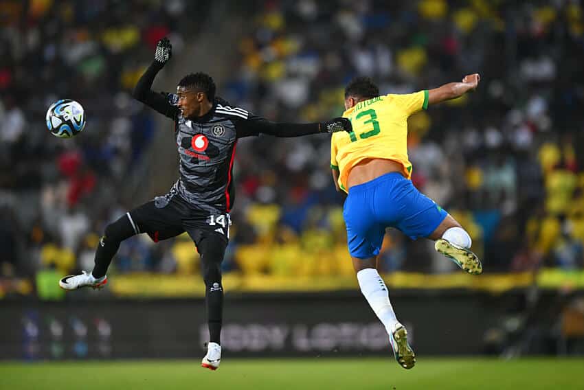 Players in action during Mamelodi Sundowns vs Orlando Pirates games