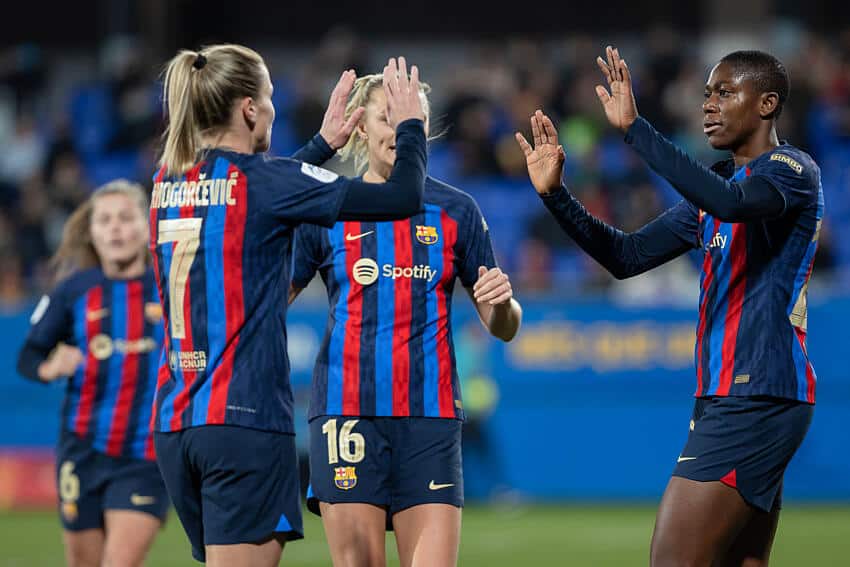 Asisat Oshoala in action for Barcelona