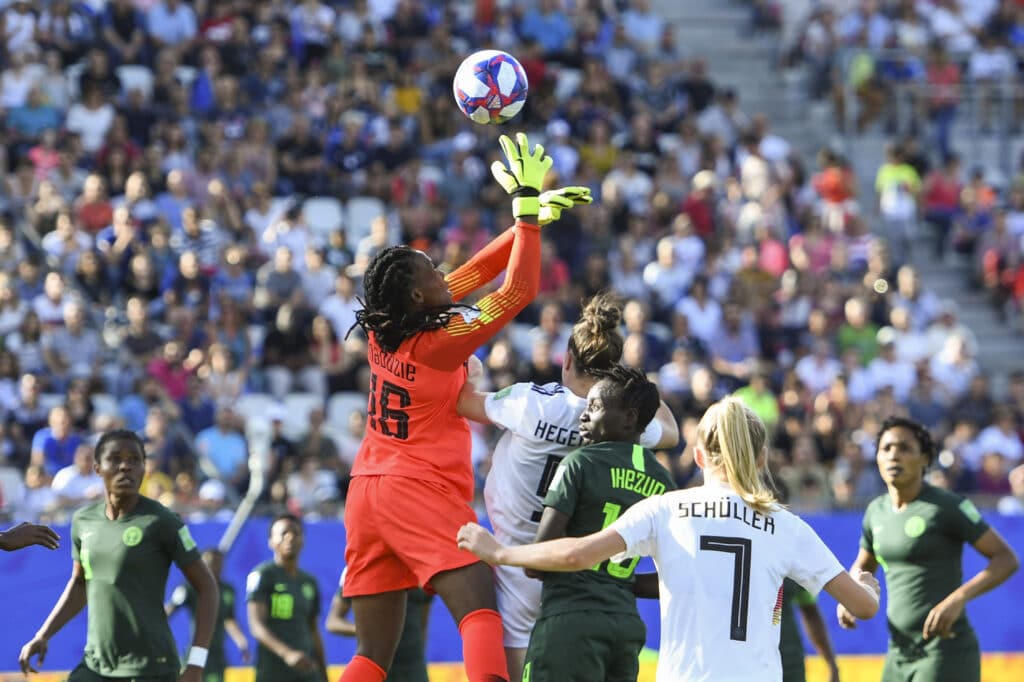 Super Falcons goalmouth action - Chiamaka Nnadozie