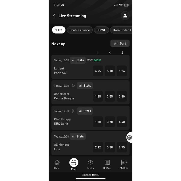 Livescore bet app livestreaming