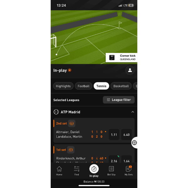 Livescore bet app in play